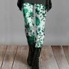 Lily | White & Green Floral Leggings - Women & Plus