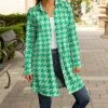 Lily | Mint Green Houndstooth Button-Up Shacket - Women & Plus