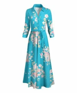 Lily | Aqua & Pink Floral Button-Front Maxi Dress - Women & Plus