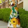 Lily | White & Green Floral Tie-Waist Surplice Maxi Dress - Women & Plus