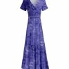 Lily | Blue & Purple Leopard Tie-Waist Short-Sleeve Maxi Dress - Women & Plus