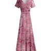 Lily | Pink & Fuchsia Leopard Tie-Waist Short-Sleeve Maxi Dress - Women & Plus