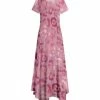 Lily | Light Pink Leopard Handkerchief Maxi Dress - Women & Plus