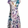 Lily | White & Purple Petal Cap Sleeve A-Line Dress - Women & Plus