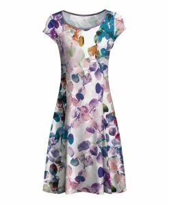 Lily | White & Purple Petal Cap Sleeve A-Line Dress - Women & Plus