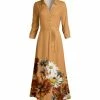 Lily | Brown & White Floral Tie-Waist Maxi Dress - Women & Plus
