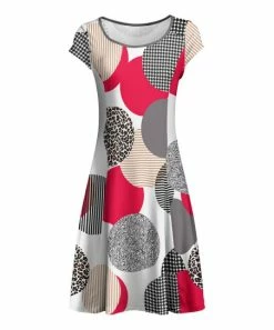 Lily | White & Red Leopard Cap Sleeve A-Line Dress - Women & Plus