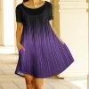 Lily | Black & Purple Ombré Short-Sleeve Swing Dress - Women & Plus
