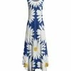 Lily | Blue & White Floral Sleeveless Handkerchief Maxi Dress - Women & Plus