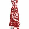 Lily | Red & White Tie-Dye Sleeveless Handkerchief Maxi Dress - Women & Plus