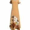 Lily | Beige & Orange Floral Handkerchief Maxi Dress - Women & Plus
