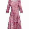 Lily | Light Pink Leopard Three-Quarter Sleeve A-Line Dress - Women & Plus