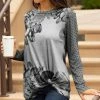 Lily | Gray & Black Floral Twist-Front Crewneck Tunic - Women & Plus