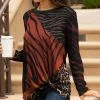 Lily | Black & Brown Zebra Twist-Front Crewneck Tunic - Women & Plus