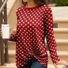 Lily | Red & White Polka Dot Twist-Front Crewneck Tunic - Women & Plus