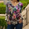 Lily | Gray & Yellow Leopard Floral Long-Sleeve V-Neck Tunic - Women & Plus