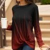 Lily | Red & Black Abstract Twist-Front Crewneck Tunic - Women & Plus