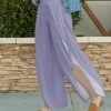 Lily | Lavender Purple Side-Slit Palazzo Pants - Women & Plus