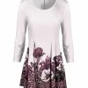 Lily | Pink Floral Leopard Pleated Three-Quarter Sleeve Tunic - Women & Plus