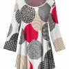 Lily | White & Red Leopard Circle Pleated Scoop-Neck Tunic - Women & Plus