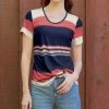 Lily | Navy & Pink Stripe Short-Sleeve Tunic - Women & Plus