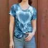 Lily | Blue & White Tie-Dye Heart Short-Sleeve Tunic - Women & Plus
