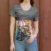 Lily | Gray & Pink Floral Color Block Short-Sleeve Tunic - Women & Plus