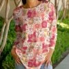 Lily | Pink & Yellow Floral Patchwork Long-Sleeve Tunic - Women & Plus