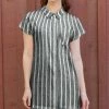 Lily | Gray & White Stripe Button-Up Tunic - Women & Plus