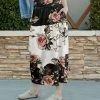 Lily | Black & White Floral High-Waist Maxi Skirt - Women & Plus