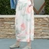 Lily | White & Pink Abstract High-Waist Maxi Skirt - Women & Plus