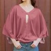 Lily | Mauve Keyhole-Accent Cape-Sleeve Tunic - Women & Plus