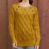 Lily | Gold Button-Accent Cable-Knit Sweater - Women & Plus