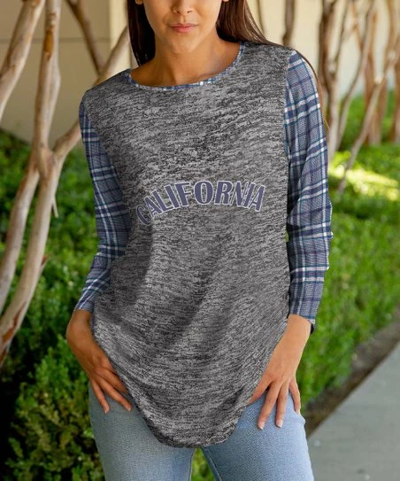 Lily | Gray & Blue 'California' Plaid Tunic - Women & Plus 1 Lily | Gray & Blue 'California' Plaid Tunic - Women & Plus
