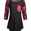 Lily | Black & Pink Text Pocket Raglan Tunic - Women & Plus