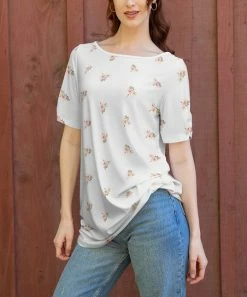 Lily | White & Pink Floral Boatneck Tunic - Women & Plus