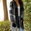Lily | Black & White Geometric Pocket Open Cardigan - Women & Plus