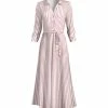 Lily | White & Pink Stripe Tie-Waist Maxi Dress - Women & Plus