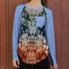 Lily | Rust & Blue Floral Side-Ruched Chest Pocket Raglan Tunic - Women & Plus