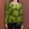 Lily | Dark Green Tie-Dye Scoop Neck Side-Tie Tunic - Women & Plus