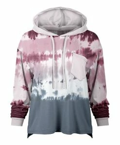 Lily | Gray & Mauve Abstract Chest-Pocket Hoodie - Women & Plus