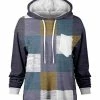Lily | Purple & White Squares Chest-Pocket Hoodie - Women & Plus