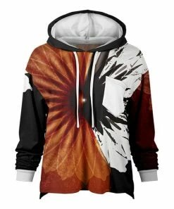 Lily | Black & Rust Floral Chest-Pocket Hoodie - Women & Plus