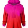 Lily | Red & Pink Ombré Chest-Pocket Hoodie - Women & Plus