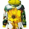 Lily | Green & Gold Flower Chest-Pocket Hoodie - Women & Plus