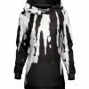 Lily | Black & White Abstract Hoodie - Women & Plus