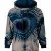 Lily | Navy & Gray Tie-Dye Heart Chest-Pocket Hoodie - Women & Plus
