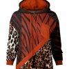 Lily | Black & Rust Animal-Print Chest-Pocket Hoodie - Women & Plus