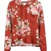 Lily | Red & Pink Floral Chest-Pocket Hoodie - Women & Plus
