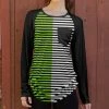 Lily | Black & Green Stripe Chest Pocket Tunic - Women & Plus